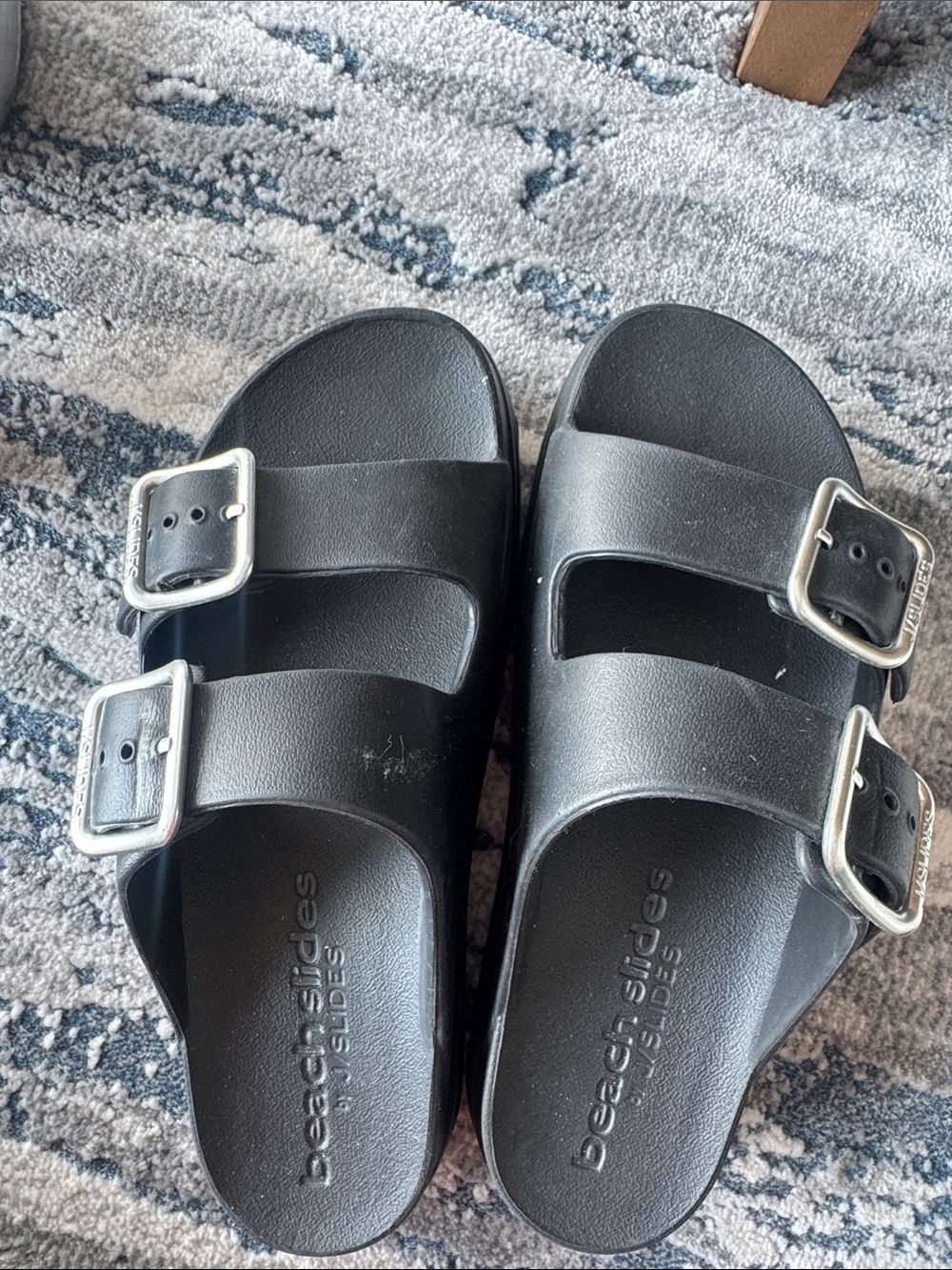 J slides Black Adjustable Double-Buckle  Slides